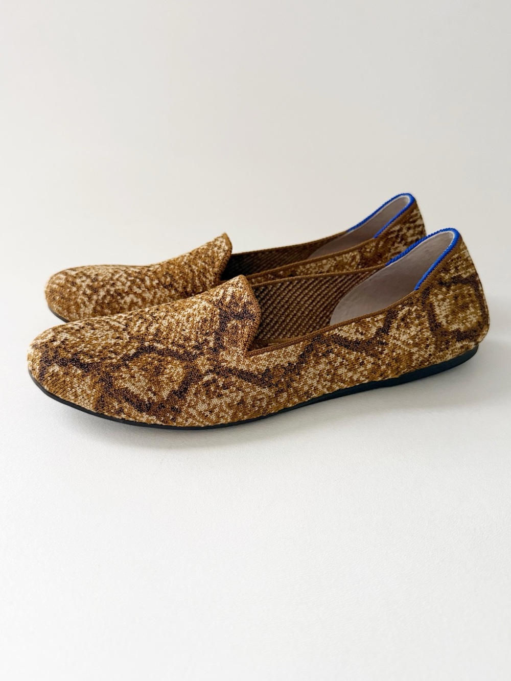 Rothys The Loafer Bronze Python Snake Flat 11 Knit Metallic Animal Print Casual - Picture 2 of 10